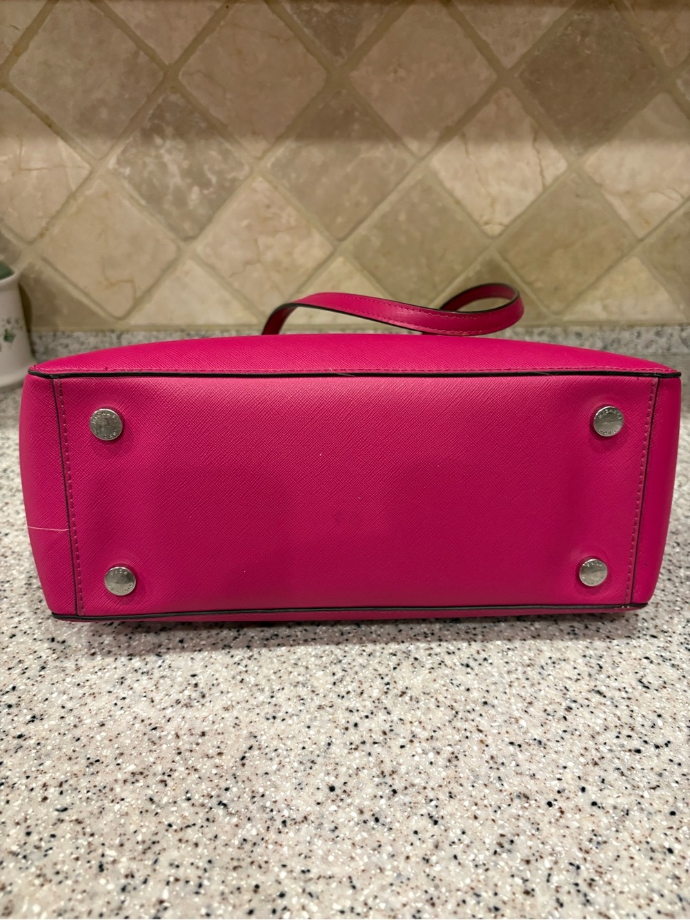 Michael Kors Marilyn Medium Saffiano Leather Tote in a vibrant pink With Wallet - Picture 10 of 13